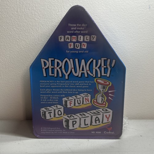 Perquackey Dice Word Game 2001 Cardinal Tin No 4500 BRAND NEW SEALED - Picture 3 of 6