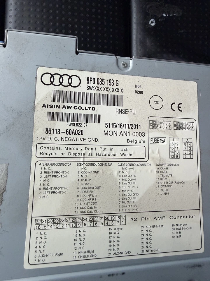 Audi A3 S3 RS3 8P 2004-2013 RNS-E Navigation Plus Sat Nav Head Unit 8P0 035 192S - Image 3 of 3