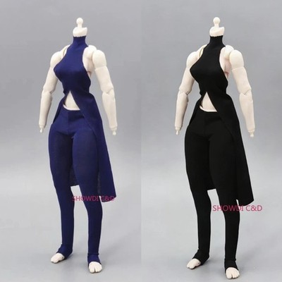 1/12 Female Tight Top Dress Pants Clothes Set For 6'' Romankey Action Figure Body