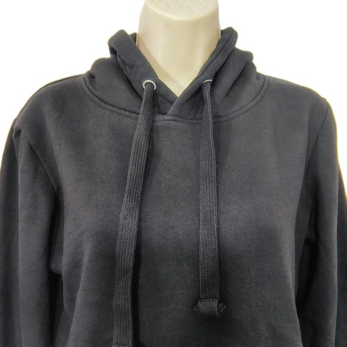 Fashion Nova Hoodie Womens Small Black Pullover Long Sleeve Kangaroo Pocket - Picture 4 of 14