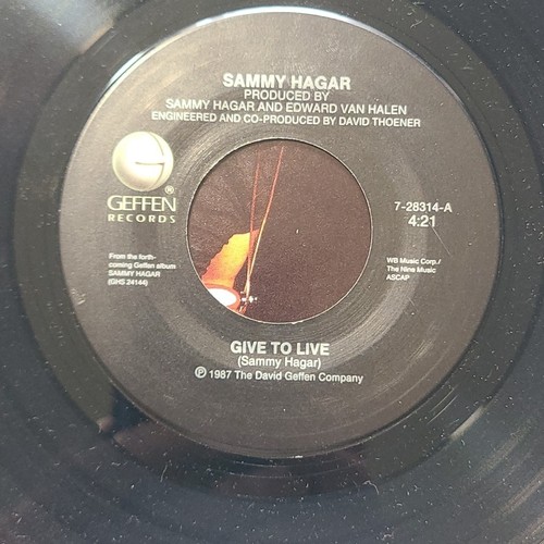 Sammy Hagar ~ Give To Live/ When The Hammer Falls ~ Geffen PS 45 RPM Record - Picture 4 of 6