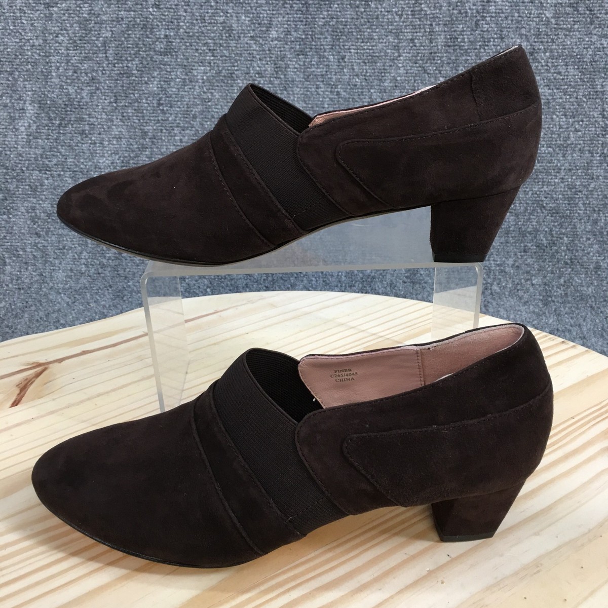 Taryn Rose Shoes Womens 7.5 M Finer Loafer Pumps Brown Suede Casual Heels