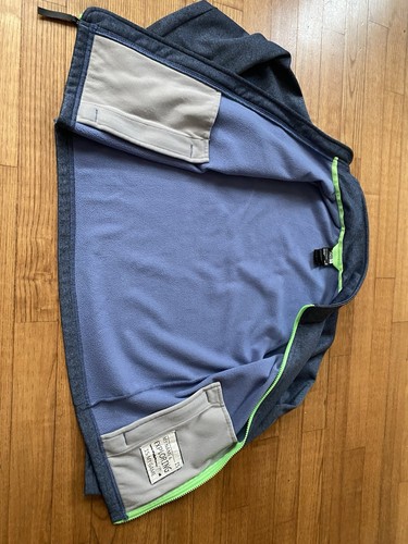 The North Face Fleece Navy Green zip up jacket outerwear Kids Boys Medium 10/12 - Picture 6 of 7