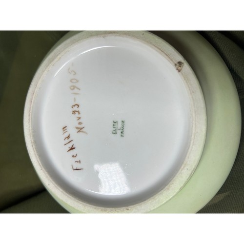 Antique Hand Painted Storage Box Limoges 1905 Signed Hand Painted Elite France  - Picture 7 of 9