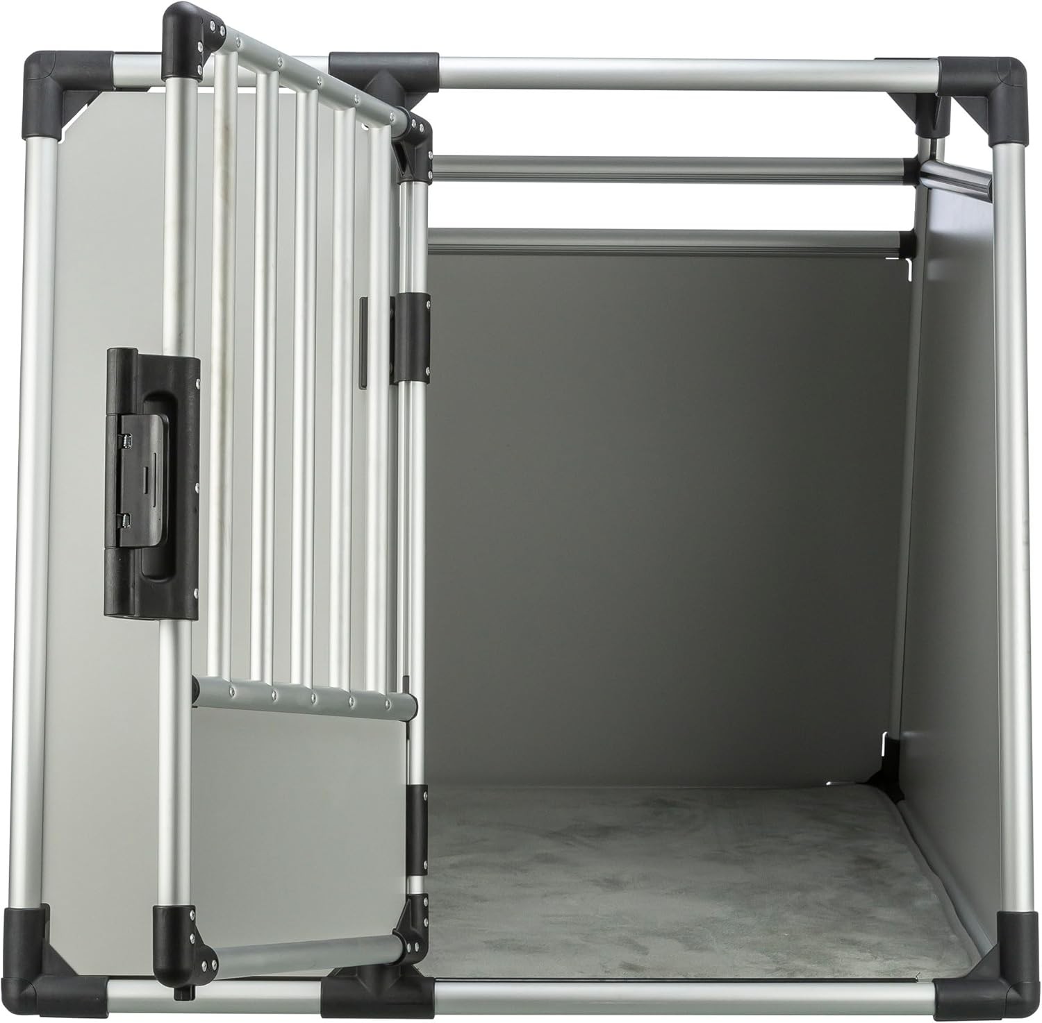 TRIXIE Hunde-Transportbox Aluminium in silber XL 91 85 89 cm, stabile und