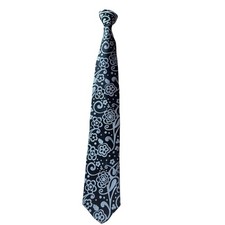 Littlest Prince Couture Tie 20 Inch Black White Floral Pre-Tied Adjustable