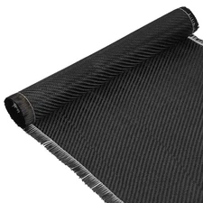 Carbon Fiber Fabric 3.28ft x 11.8" Sheet Roll 2x2 Twill Weave 3K 220g Black