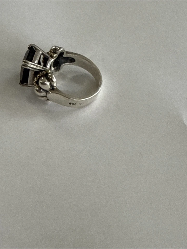 LAGOS Glacier Emerald-Cut Smokey Quartz Ring in Sterling Silver Size 8 - Image 3 of 4