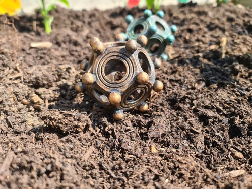 Roman Dodecahedron Inspired- 80mm- 3D Printed- Bronze - Anglo-Forge - Picture 3 of 4
