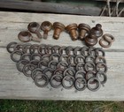 Wooden Curtain Pole Parts & 47 45mm Rings Used