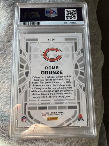 2024 PANINI OBSIDIAN BLACK STAINED GLASS #14 ROME ODUNZE ROOKIE RC PSA 10 - Bild 3 von 3