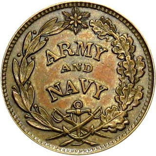 Army & Navy Union Must & Shall Be Preserved Patriotic Civil War Token R5 BRASS