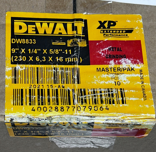 (10) Muela abrasiva central deprimida DEWALT DW8833 tipo 27, 9" x 1/4" x 5/8"-11 - Imagen 5 de 5