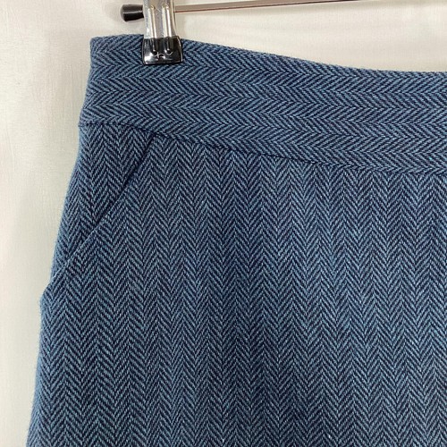 Quba & Co Minirock blau Wollmischung Fischgrätmuster UK 16 - Bild 3 von 7