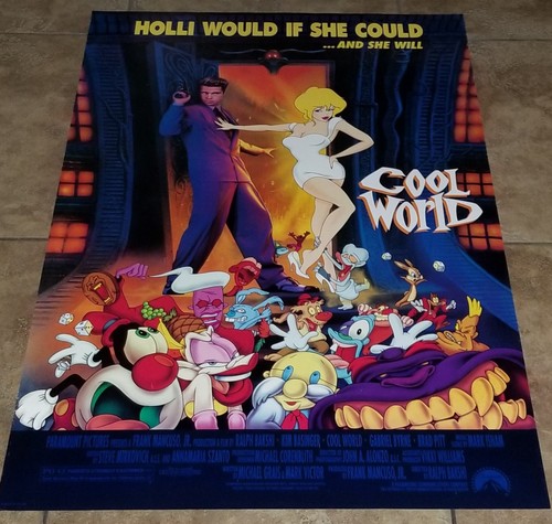 COOL WORLD VINTAGE ORIGINAL 1992 GEROLLT DBL 2-SEITIG 1 BLATT FILMPLAKAT BRAD PITT! - Bild 1 von 22