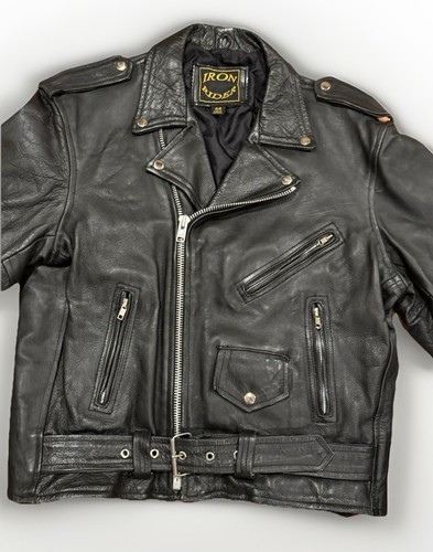 Vintage 80er Iron Rider Leder Motorrad Jacke 44 schwer Perfecto Schott selten - Bild 2 von 7