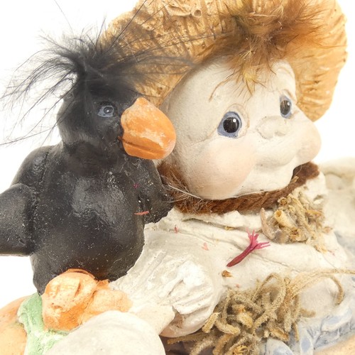 Cast Art 1991 Vogelscheuche Figur Krähe Schaf Kürbis Herbst Ernte Deko ABK4Y - Bild 9 von 15