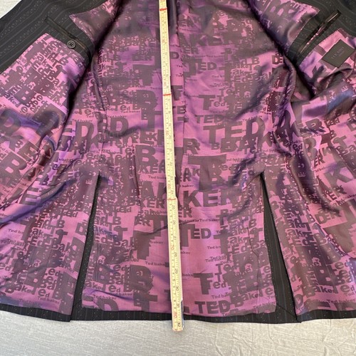 Ted Baker London Jacket Mens Black Stripe Sport Coat 44L Purple Italy Corpcore - Picture 8 of 18