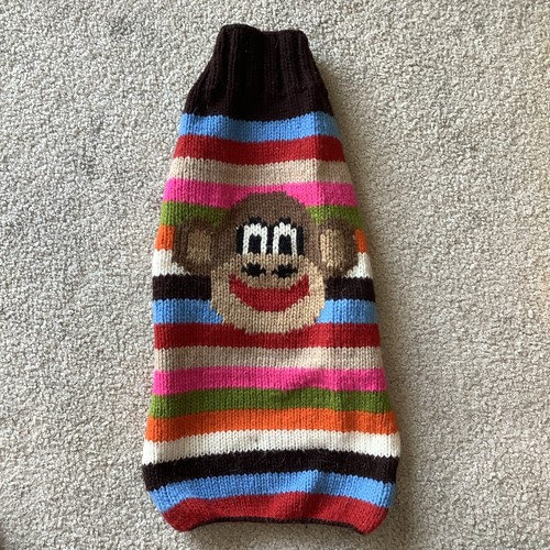 Chilly Dog Monkey Sweater Wool Small Medium Stripe Holiday Christmas - Picture 9 of 9