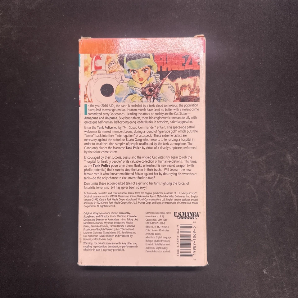 Dominion Tank Police Part 1 act 1-2 VHS – English Dub – Pristine Tape - Image 3 of 4