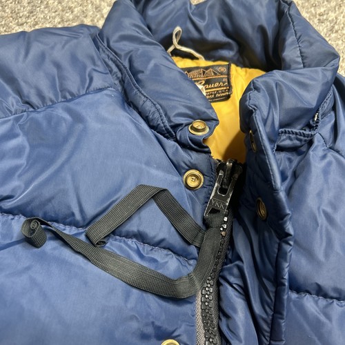 VTG 80s Eddie Bauer Mens Goose Down Puffer Winter Coat Jacket small Blue - Picture 5 of 12