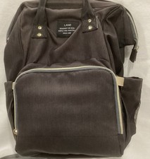 LAND Mommy and Baby Diaper Bag Simple and Practical Backpack Heather Gray