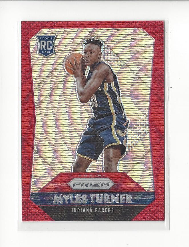 2015-16 Panini Prizm Prizms Ruby Wave #340 Myles Turner Rookie Pacers /350