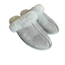 UGG Scuffette II Metallic Sparkle slipper in a gray/silver color