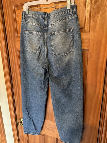 Jeans Reformation anni 90 vita alta vestibilità ampia gamba larga denim shasta blu •donna 28 - Foto 7 di 15