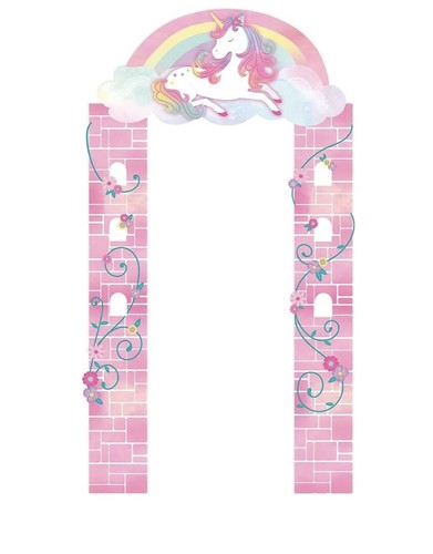 Enchanted Unicorn Deluxe Party Cardboard Doorway Entry Amscan - Picture 2 of 3