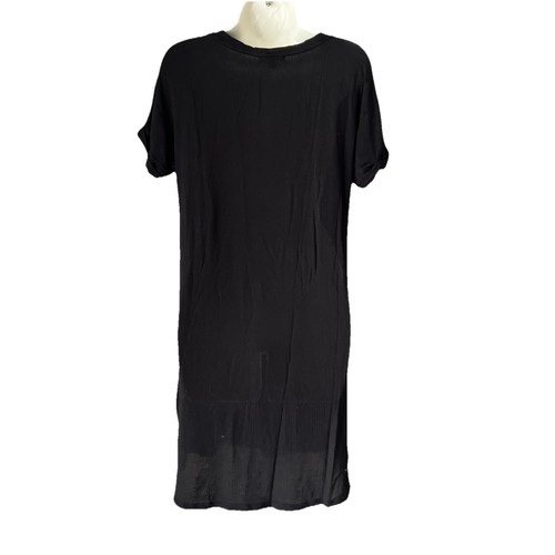 Alfani weiches geripptes Sleepshirt Nachthemd dünne Menapause schwarz Damen M - Bild 7 von 7