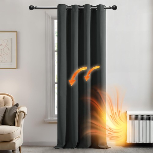 Deconovo Tenda Oscurante da Interno, Termica Isolante, Anti-Rumore, con Anelli, - Foto 3 di 9
