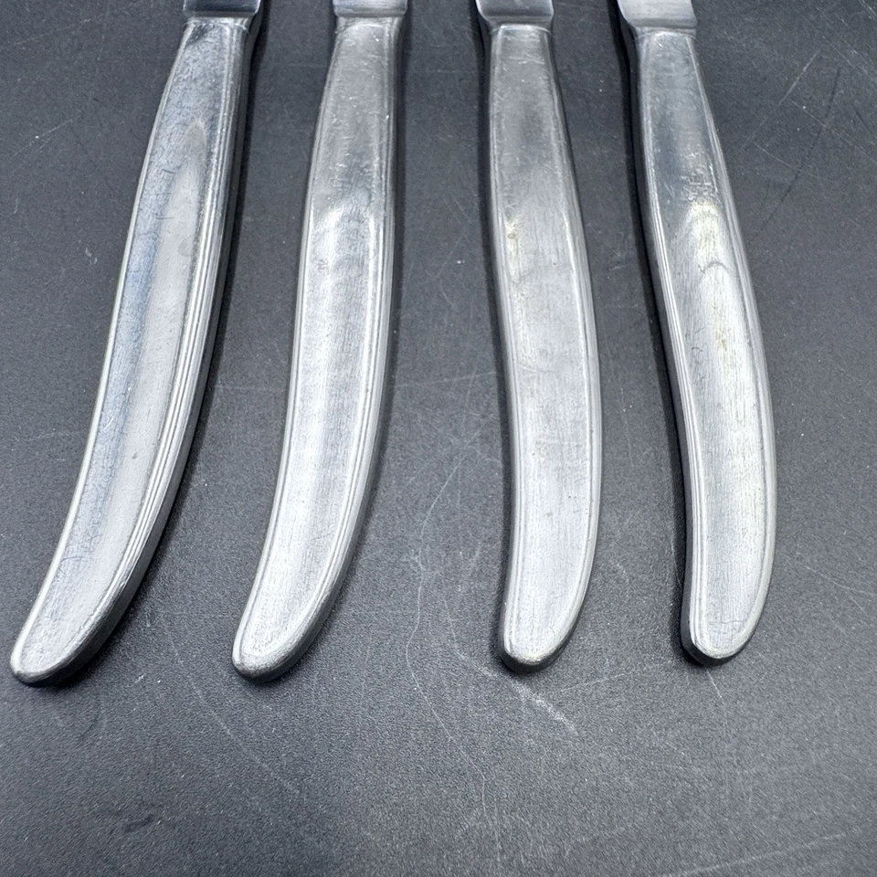 4 WMF Cromargan Germany LAUREL Dinner Knife Older Triangle Mark Stainless 8" - Image 2 of 4