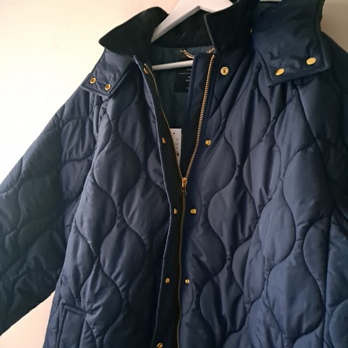 NWT J. Crew Stowe Puffer Jacket Hoodie Quilted Primaloft Mid Length Navy Size 3X - Picture 8 of 14
