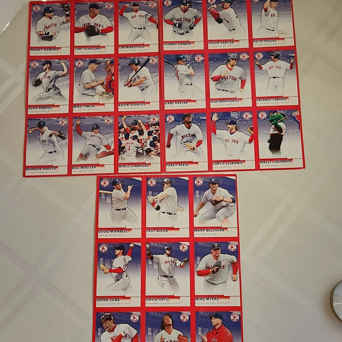 Boston Red Sox Baseball 2004 Season Sports Trading Cards