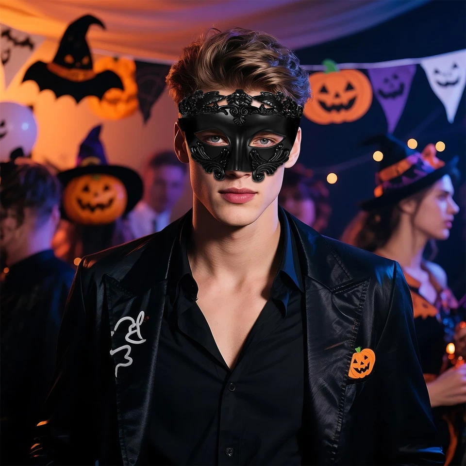 Máscara griega romana media máscara facial veneciana para baile de mascarada Mardi Gras Halloween Foto 3 de 4