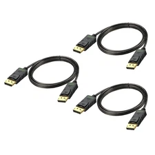 3 Pack 6ft DisplayPort to DisplayPort Cable 4K DP Cord 4K@60Hz 2K@165Hz