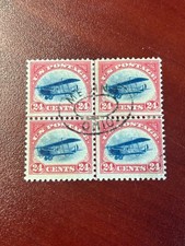 US Stamps- Air mail - Scott # C3 used block of 4