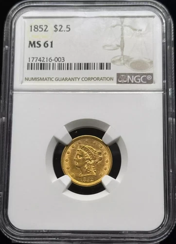 1852 $2.50 Gold Liberty Head Quarter Eagle NGC MS-61