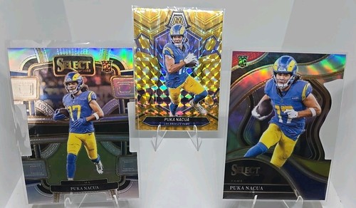Puka Nacua Lot 3 Football Cards Select Prizm Concourse + Club & Mosaic Prizm