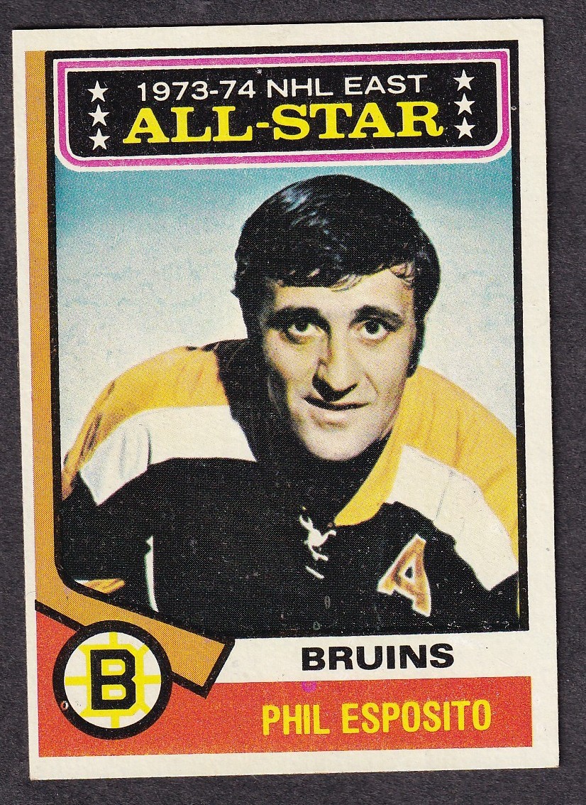1974-75 Topps NHL Hockey card #129 Boston Bruins Phil Esposito 1973-74 All-Star