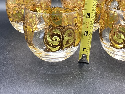 Vintage MCM Roly Poly Low Ball Glasses, Gold, Set Of 8 - Picture 6 of 8