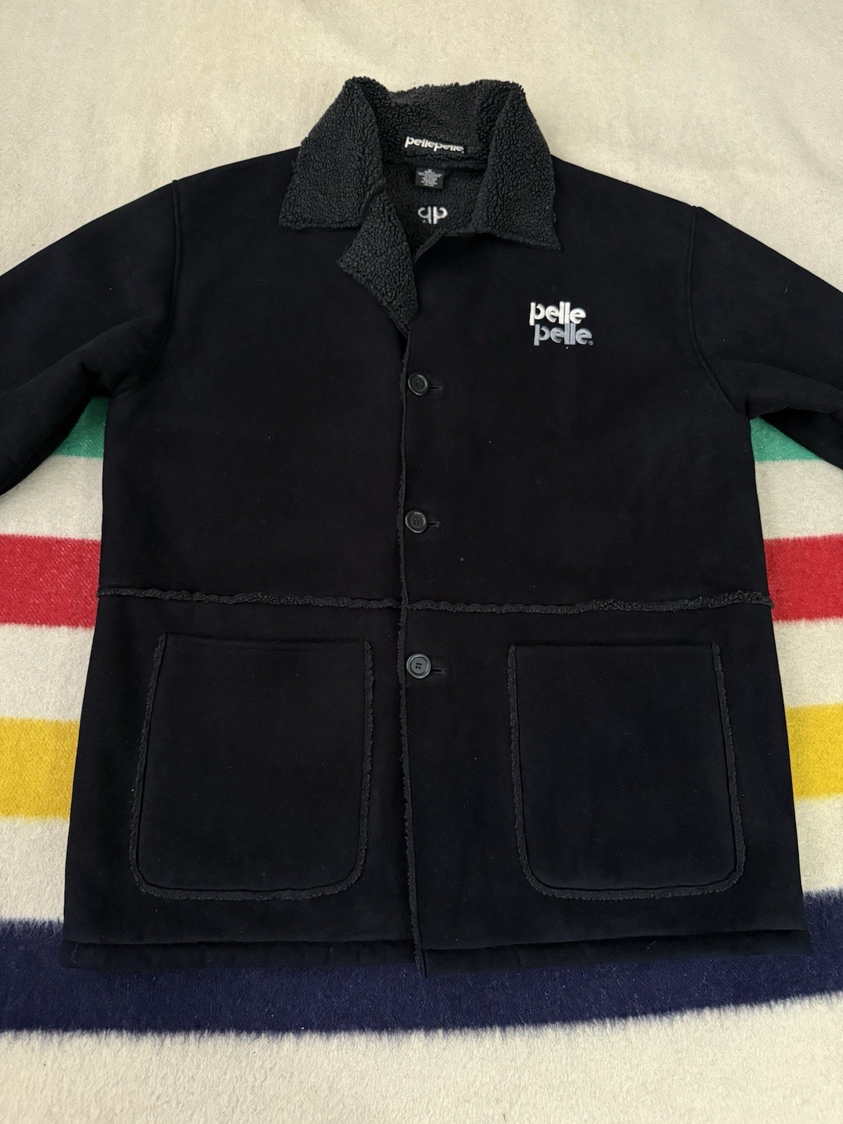 Vintage 90s Pelle Pelle Marc Buchanan Shearling Fur C… - Gem