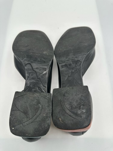 Camper Twins Black Leather Multicolor Contrast Block Heel Women Shoes Sz 40/ 9 - Picture 9 of 9