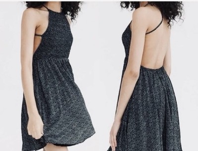 Kimchi Blue Dress Women's XS Black/White Floral Verlina Backless Fairycore  | eBay
