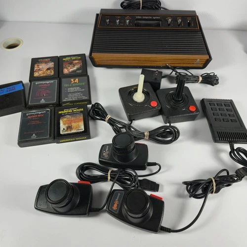 Vintage Atari CX 2600  Video Computer System with Games Controllers & others
