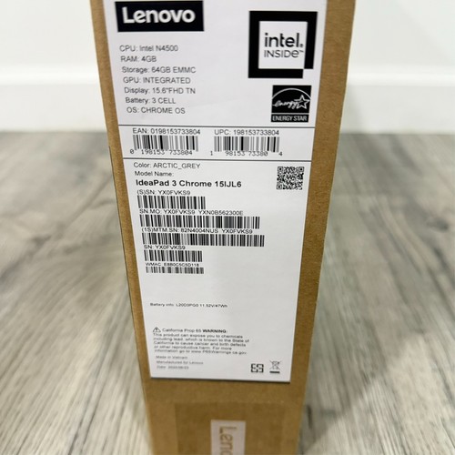 Lenovo IdeaPad 3i Chromebook 15.6" FHD Intel Celeron 4GB RAM 64GB eMMC Gray - Picture 2 of 22