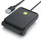 CSL USB 2.0 Dual Chipkartenlesegerät, NFC, Smartcard, schwarz, 1,5m Kabel