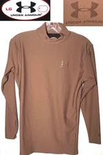 Under Armour KHAKI STEALTH COMPRESSION tactical Mock Base Layer Shirt L men USA