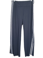 Athleta Black White Racing Stripe Wide Leg Pull-on Pants Size Large 405660-00 Athleta Black White Racing Stripe Wide Leg Pull-on Pants Size Large 405660-00